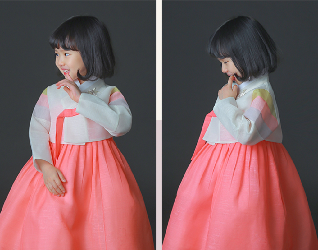 Amazon.com: Hanbok Girl Korea Traditional Dress Ivory Rainbow Top Pink  Skirt Sa Wall (SIZE 1 (85cm / 2.79ft) (age 1)) : Clothing, Shoes & Jewelry
